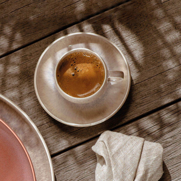 Perlemor Sand - Espressountertassen (4er Set)