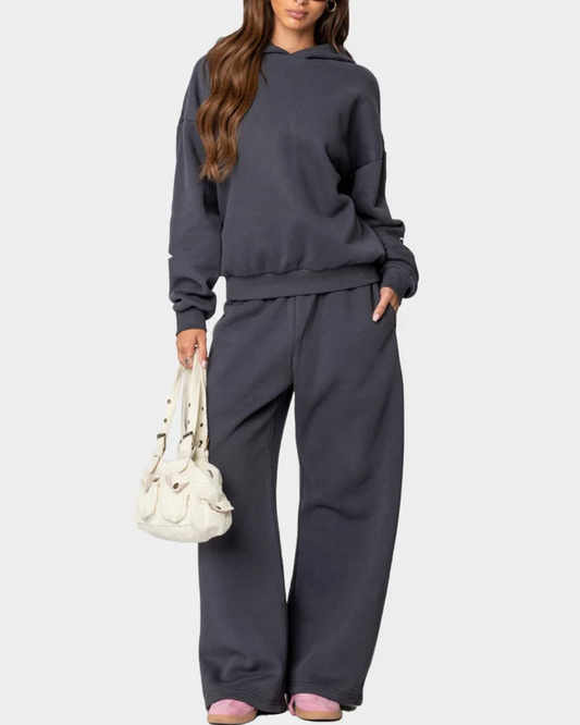 Saldi di Natale 50% DI SCONTO - Completo felpa con cappuccio e fiocco da donna