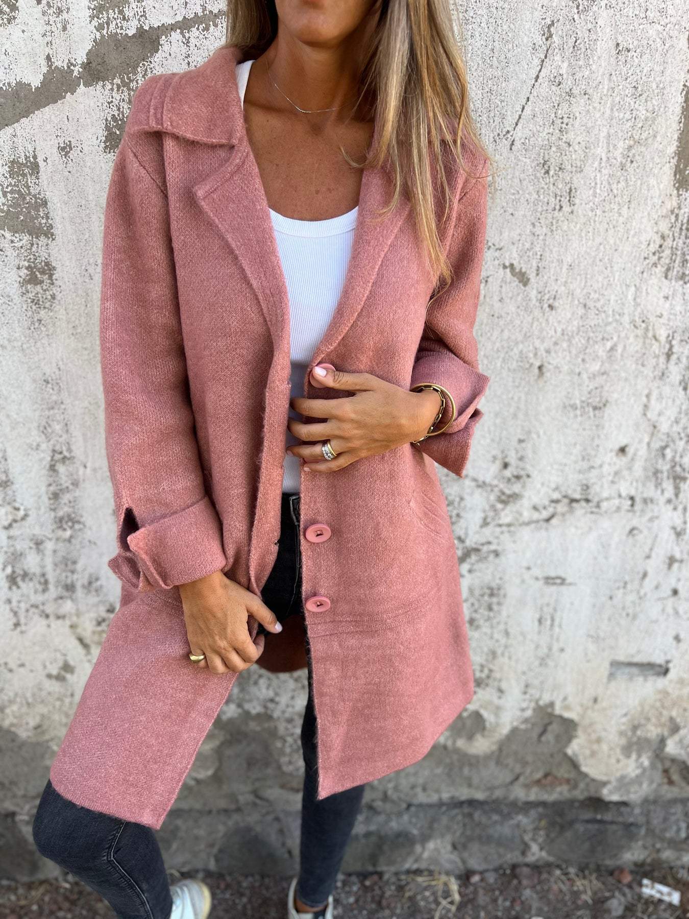SALDI DI LIQUIDAZIONE🔥 Cappotto Lungo Casual Monopetto in Lana con Risvolto - SCONTO DEL 48%