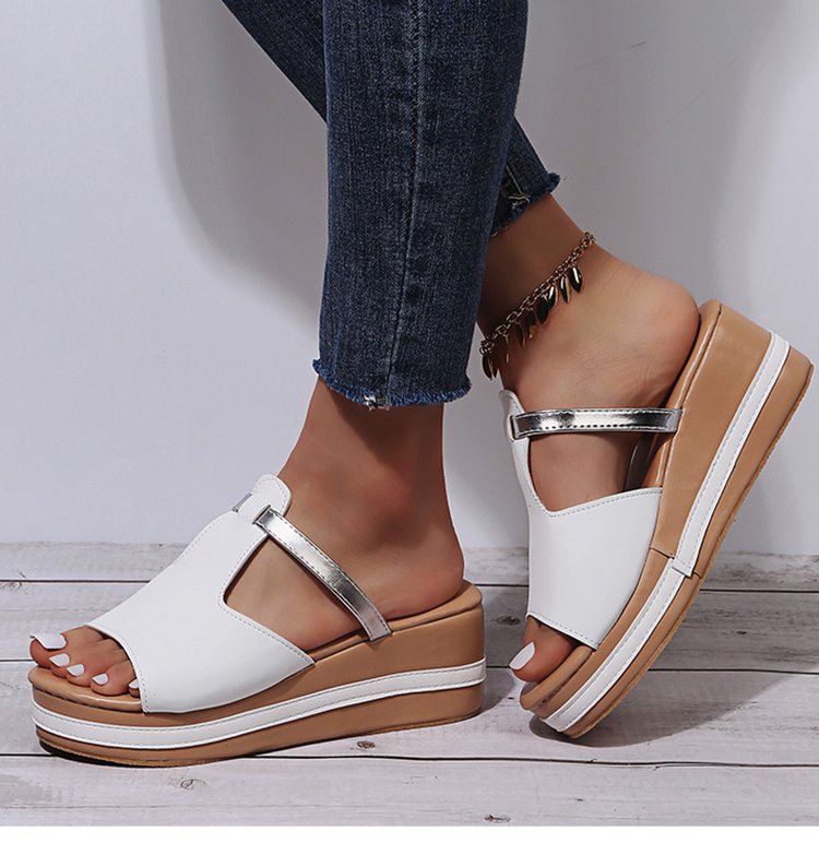 🔥Ultimo giorno di promozione 50% DI SCONTO - Sandali ortopedici con zeppa in pelle da donna