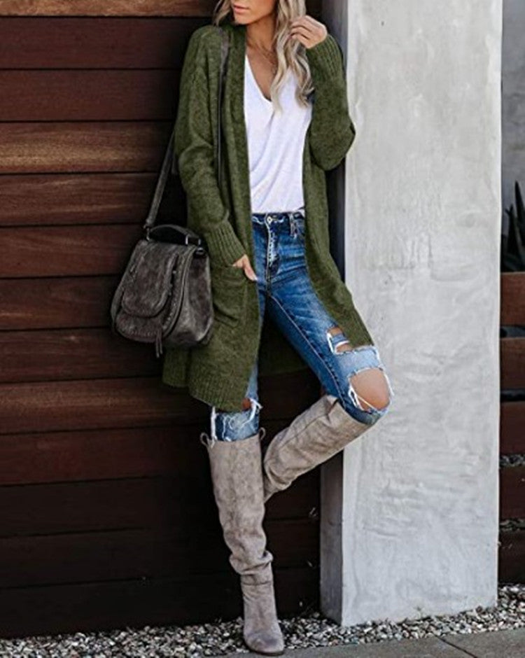 🔥Solo 36 rimasti in magazzino - Cardigan da donna oversize in maglia casual con tasche