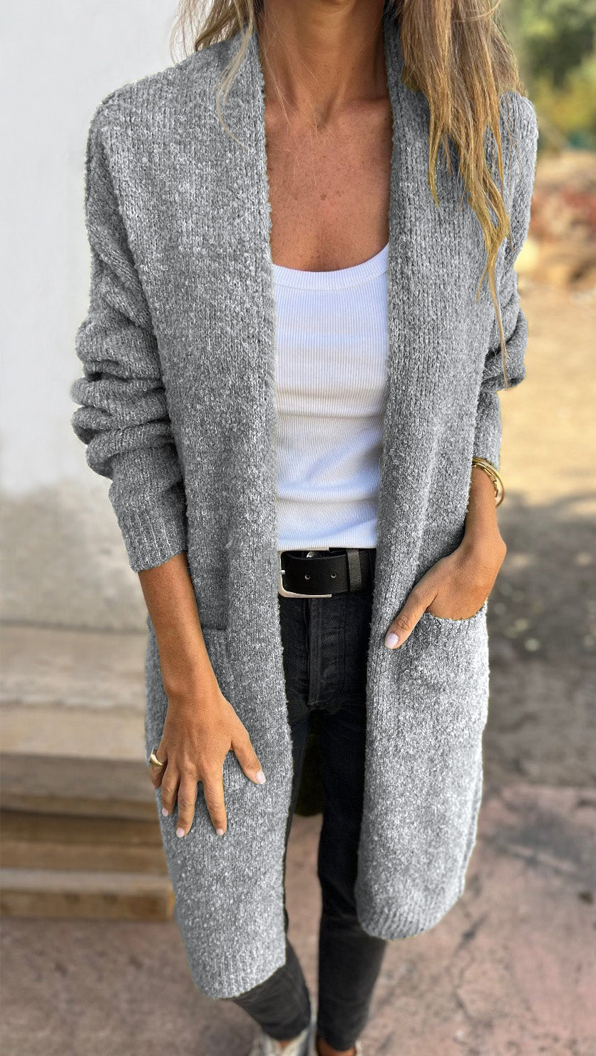 🔥Solo 36 rimasti in magazzino - Cardigan da donna oversize in maglia casual con tasche