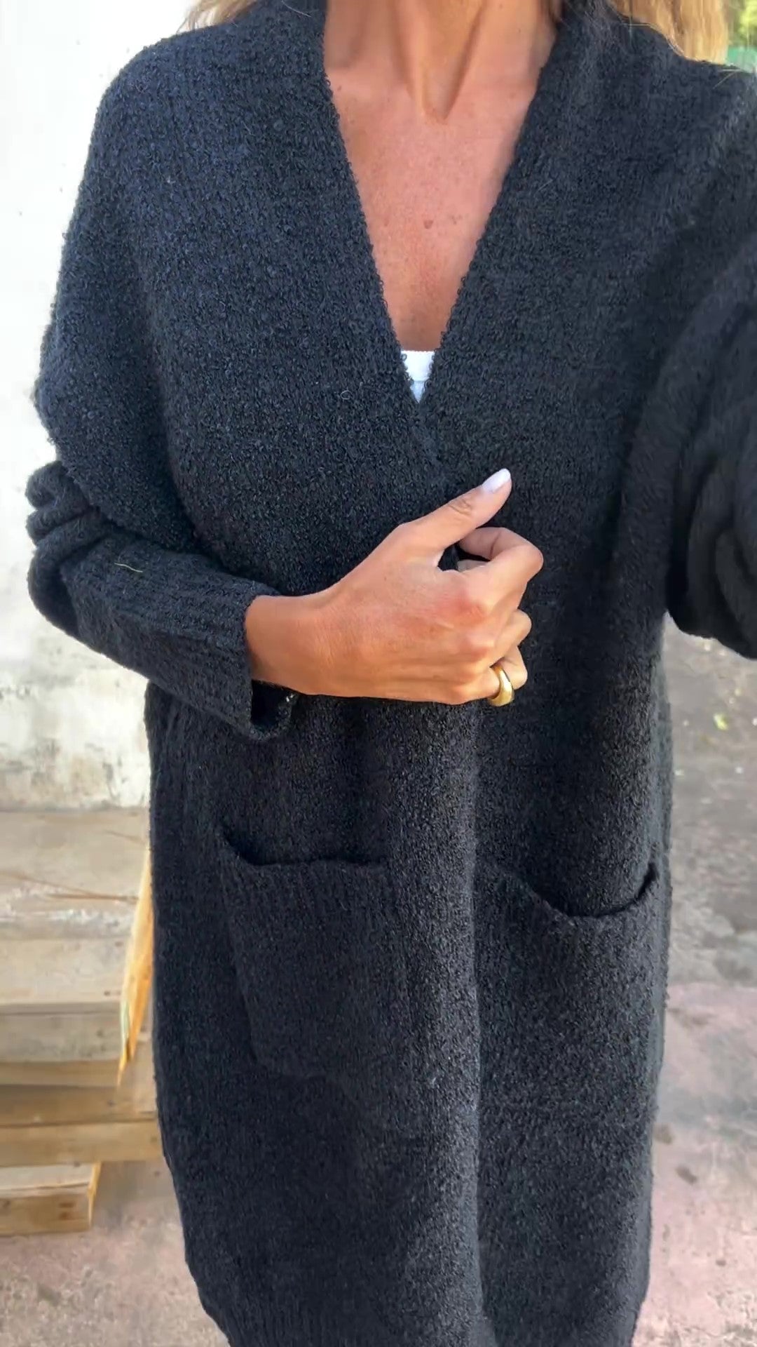 🔥Solo 36 rimasti in magazzino - Cardigan da donna oversize in maglia casual con tasche
