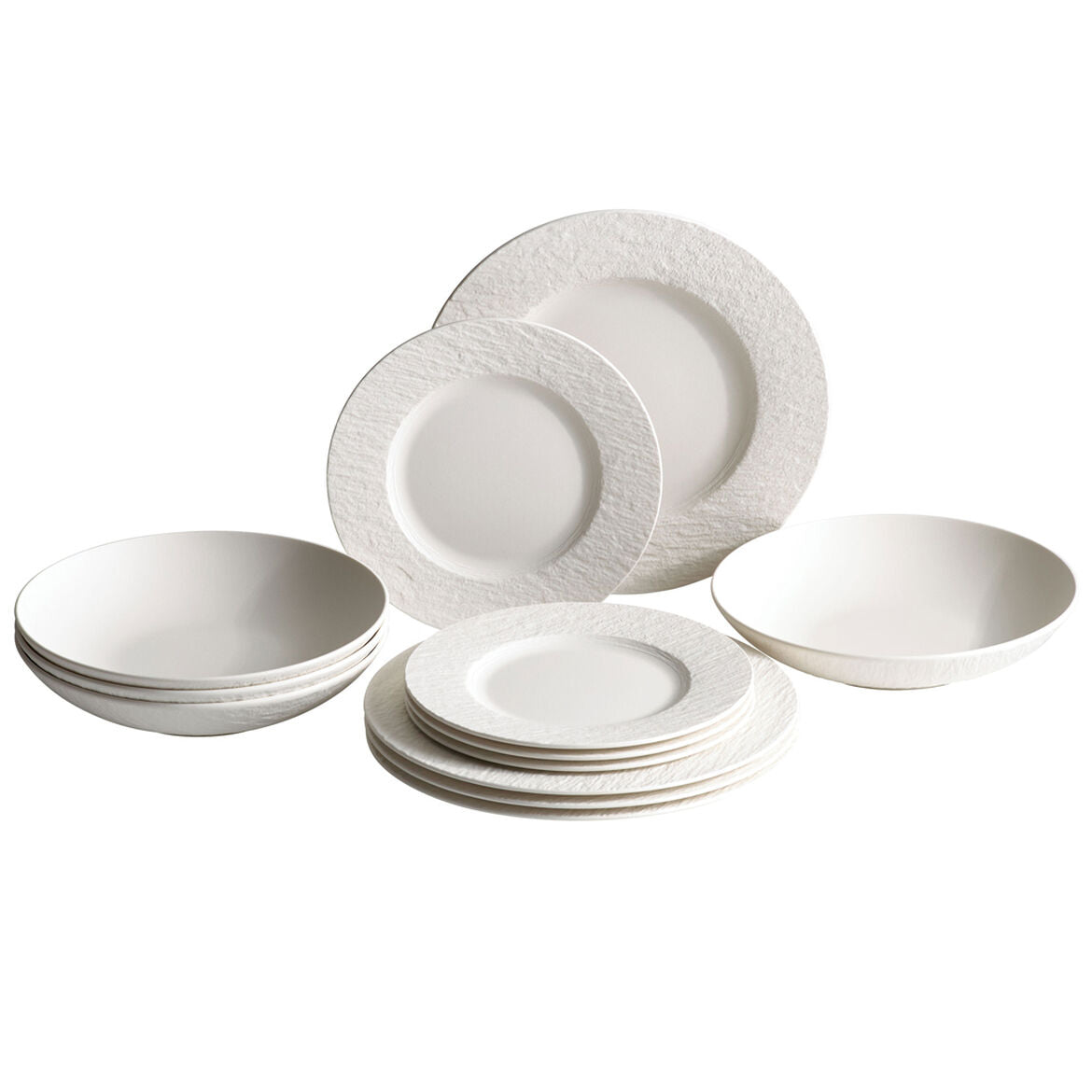 Manufacture Rock Blanc - Servizio da tavola per 4 (Set da 12)