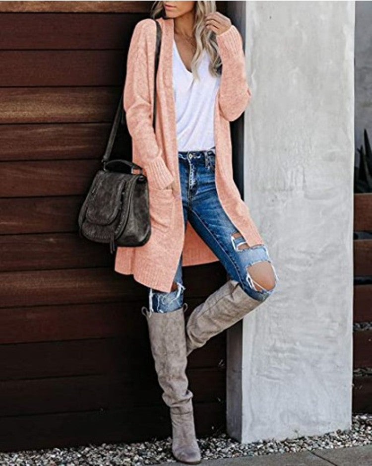 🔥Solo 36 rimasti in magazzino - Cardigan da donna oversize in maglia casual con tasche