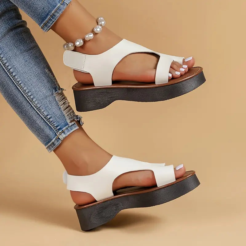 🔥ULTIMO GIORNO PROMOZIONE SCONTO DEL 50% - SANDALI ORTOPEDICI DA DONNA CON ZEPPA E PLATFORM IN PELLE