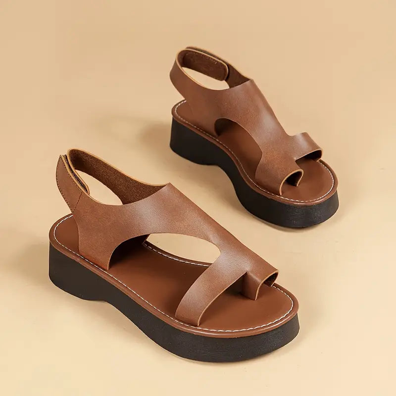 🔥ULTIMO GIORNO PROMOZIONE SCONTO DEL 50% - SANDALI ORTOPEDICI DA DONNA CON ZEPPA E PLATFORM IN PELLE