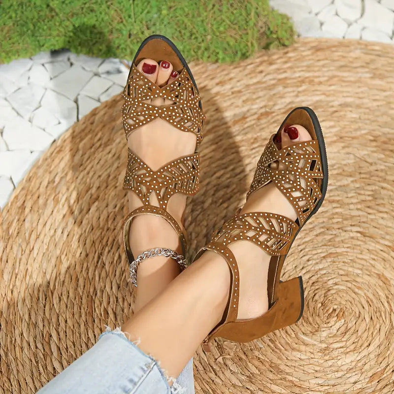 🔥SUPER SALDI 2024 SCONTO 50%🔥Sandali da donna alla moda con tacco grosso e cut-out