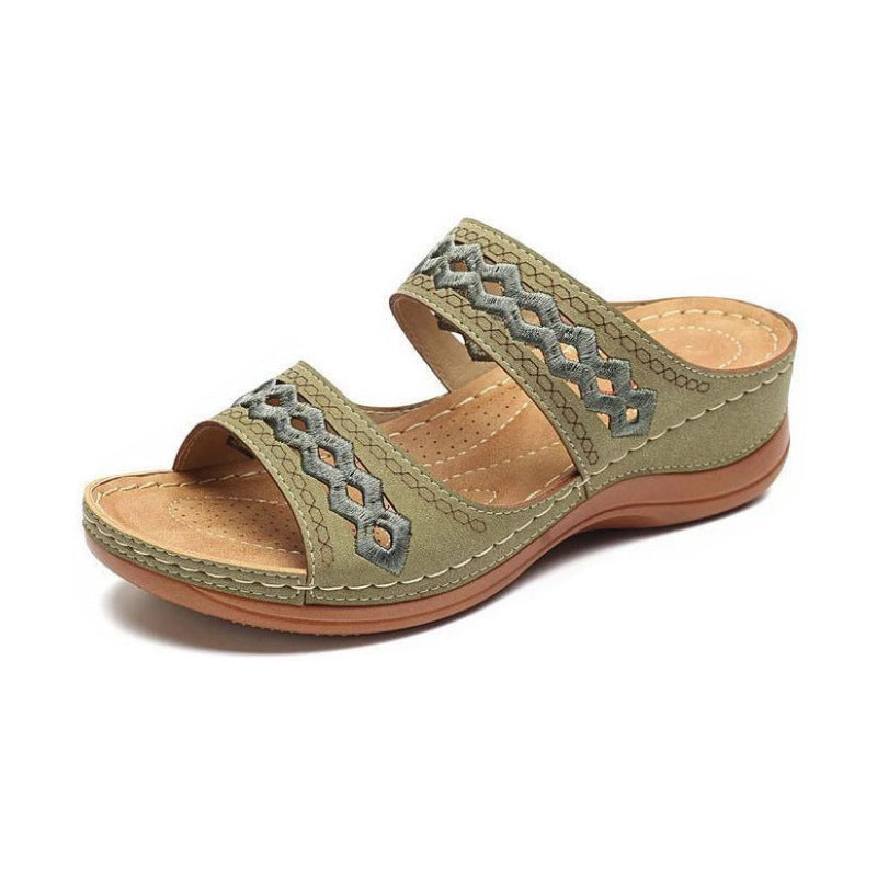 Sandali da donna in ecopelle premium ricamati