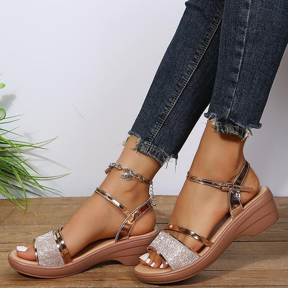 🔥ULTIMO GIORNO SCONTO 50%🔥NUOVI SANDALI ORTOPEDICI DA DONNA CON ZEPPA E PUNTA APERTA 2024