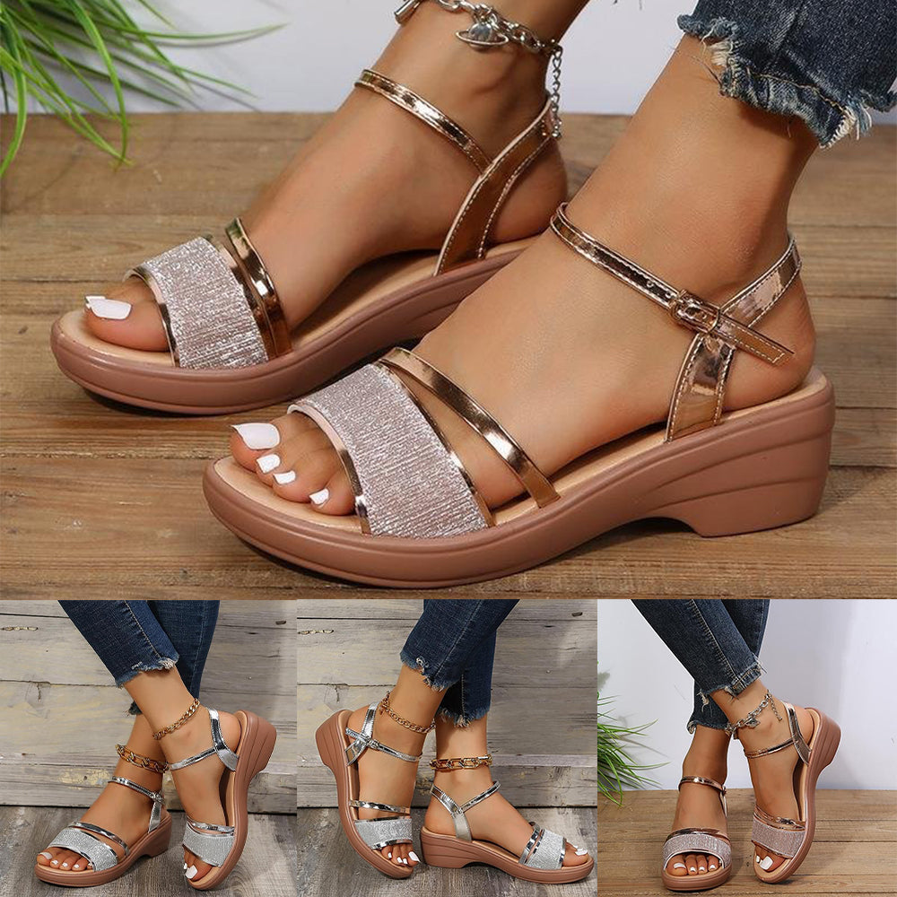 🔥ULTIMO GIORNO SCONTO 50%🔥NUOVI SANDALI ORTOPEDICI DA DONNA CON ZEPPA E PUNTA APERTA 2024