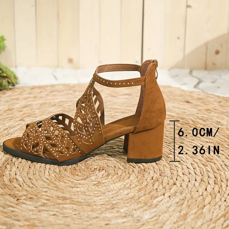 🔥SUPER SALDI 2024 SCONTO 50%🔥Sandali da donna alla moda con tacco grosso e cut-out