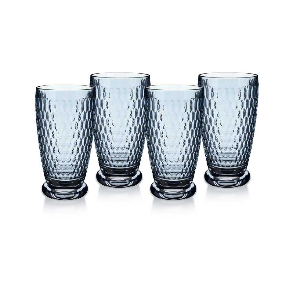 Bicchieri Boston Colorati – Tumbler Highball/Birra Blu (Set da 4)