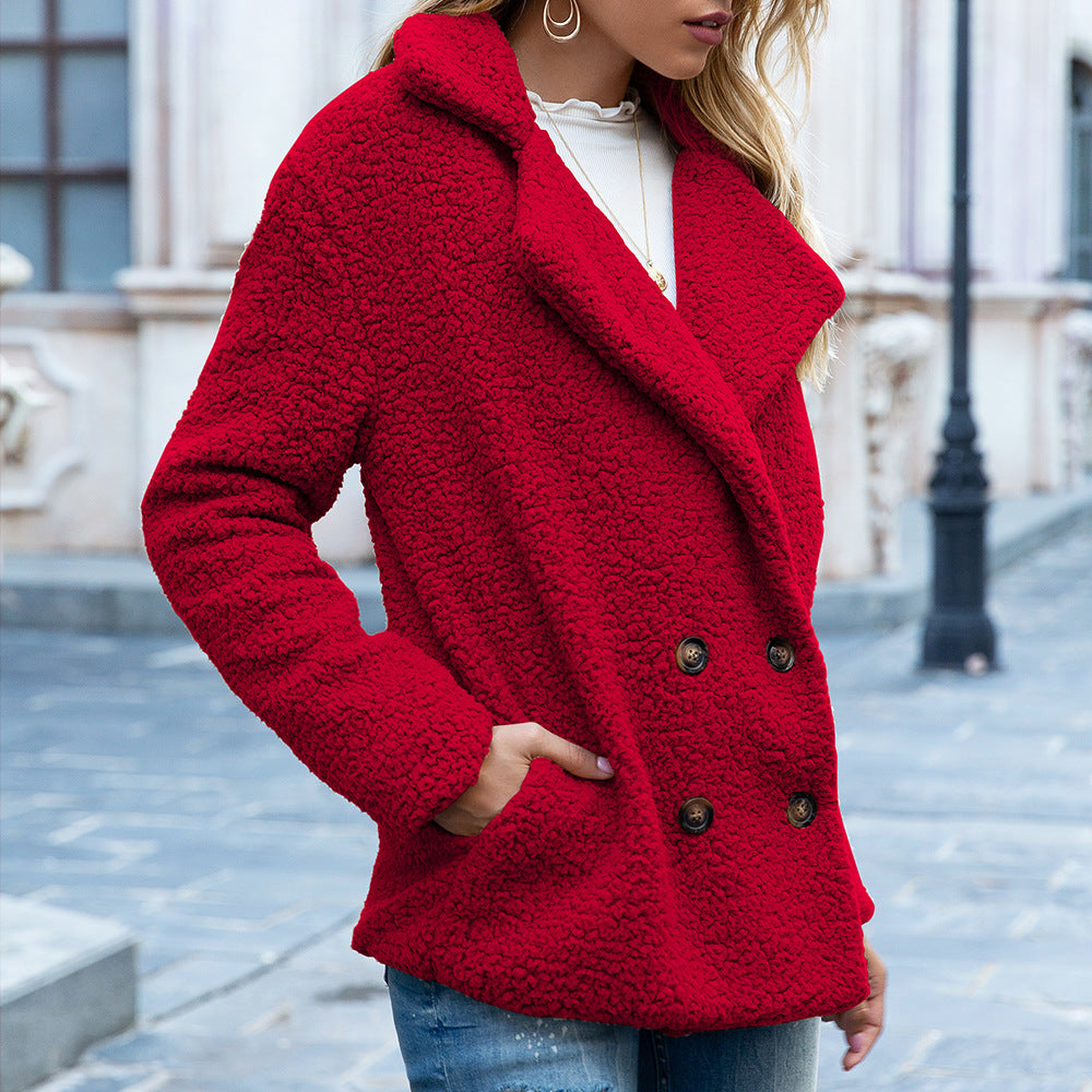 SALDI SCONTATI🔥Cardigan con Bottoni Invernale con Revers Ampio Giacca Pelliccia Sintetica - SCONTO 51%