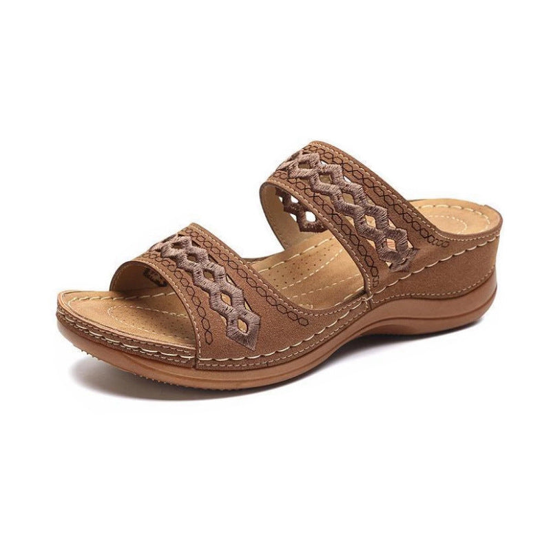 Sandali da donna in ecopelle premium ricamati
