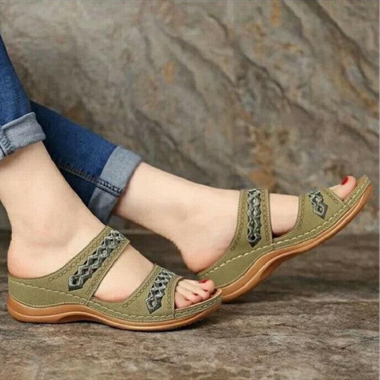 Sandali da donna in ecopelle premium ricamati