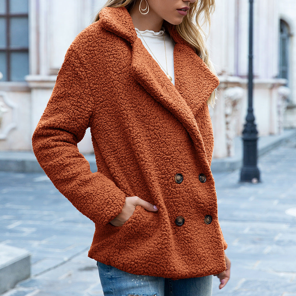 SALDI SCONTATI🔥Cardigan con Bottoni Invernale con Revers Ampio Giacca Pelliccia Sintetica - SCONTO 51%