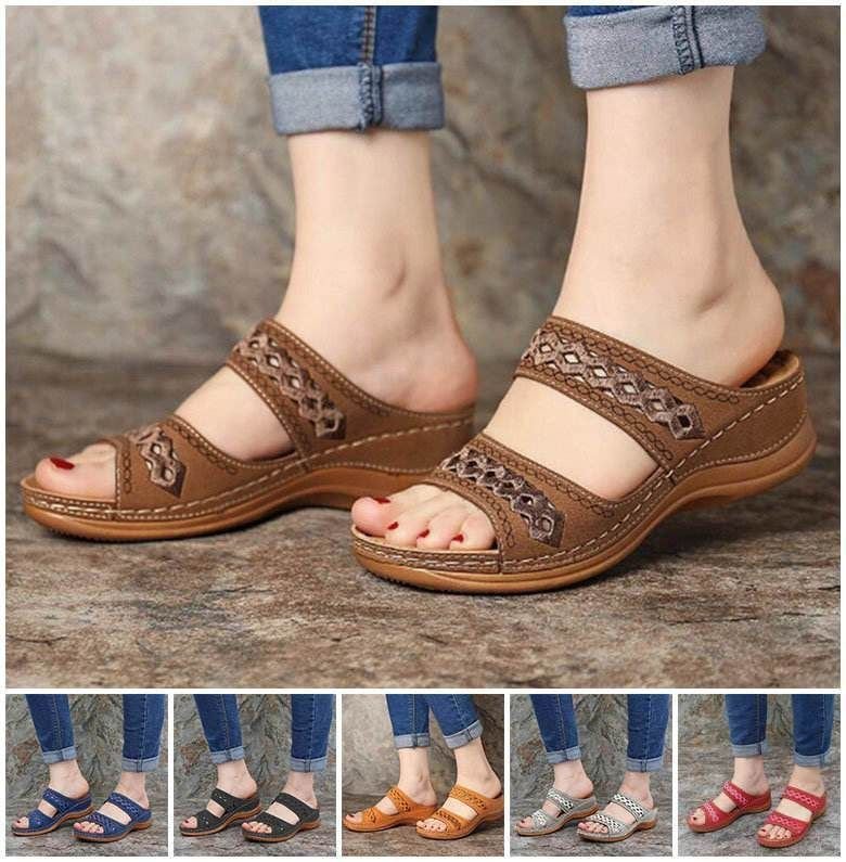 Sandali da donna in ecopelle premium ricamati