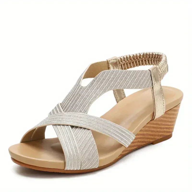 🔥ULTIMO GIORNO PROMOZIONE SCONTO 50% - SANDALI ORTOPEDICI DONNA CON ZEPPA E PLATEAU IN PELLE