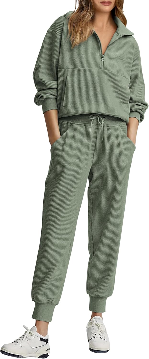 NOVITÀ 🔥 Completo casual due pezzi da donna in cotone: felpa oversize con coulisse e pantaloni della tuta a gamba larga