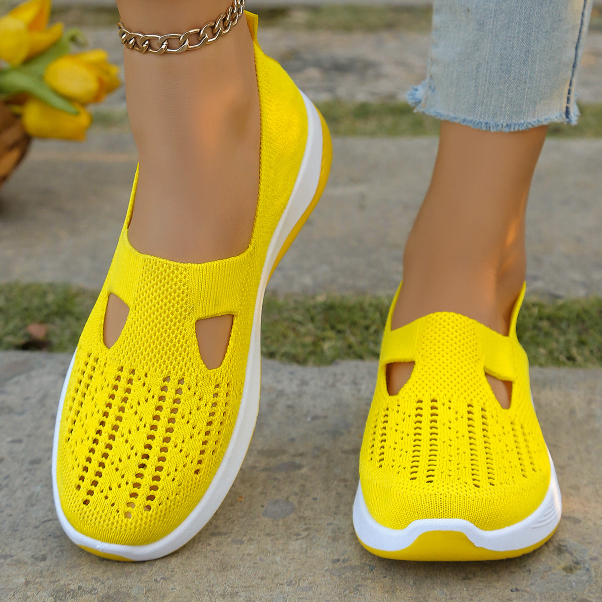 2026 Spring Summer Women's Slip-Ons | Airy Knit Fabric & All-Day Comfort